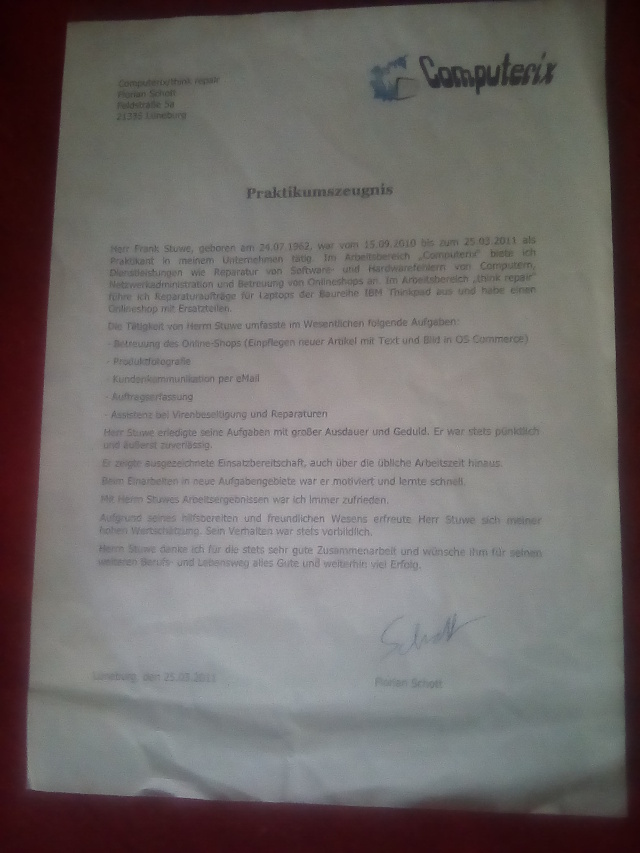 Praktikumschott